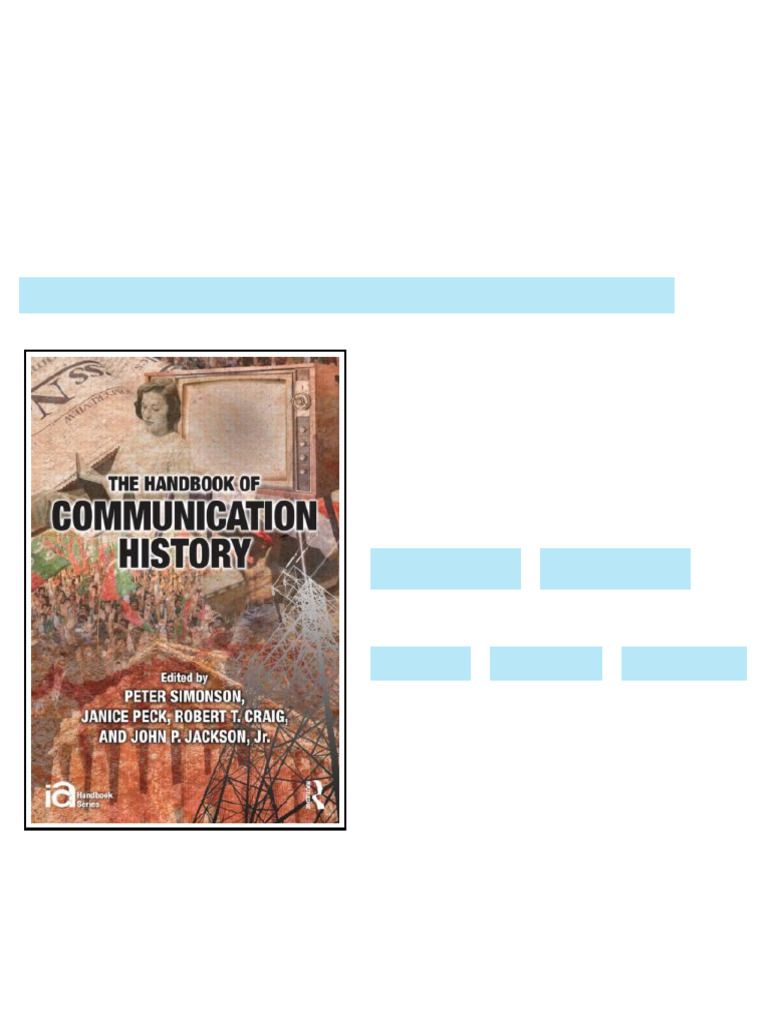 (Ebook) The Handbook of Communication History by Peter Simonson, Janice ...