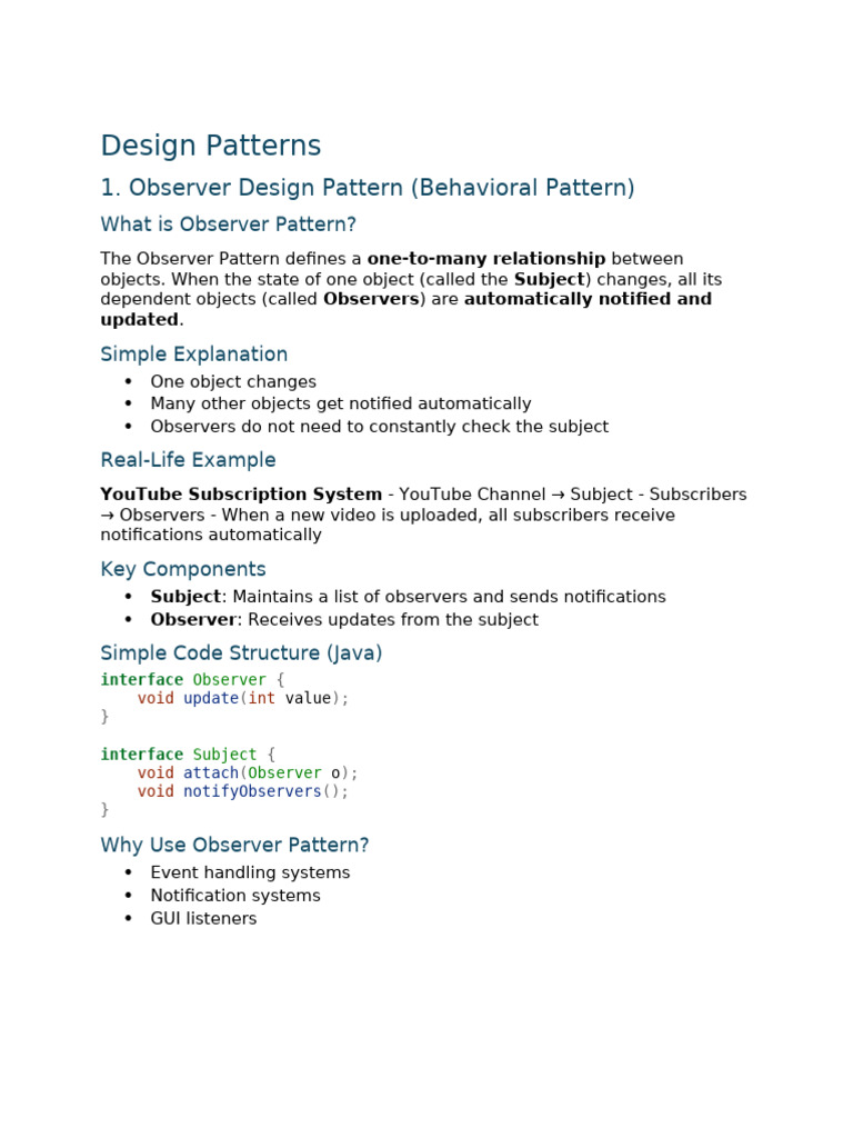 Key Behavioral Design Patterns Explained | PDF | Class (Computer ...