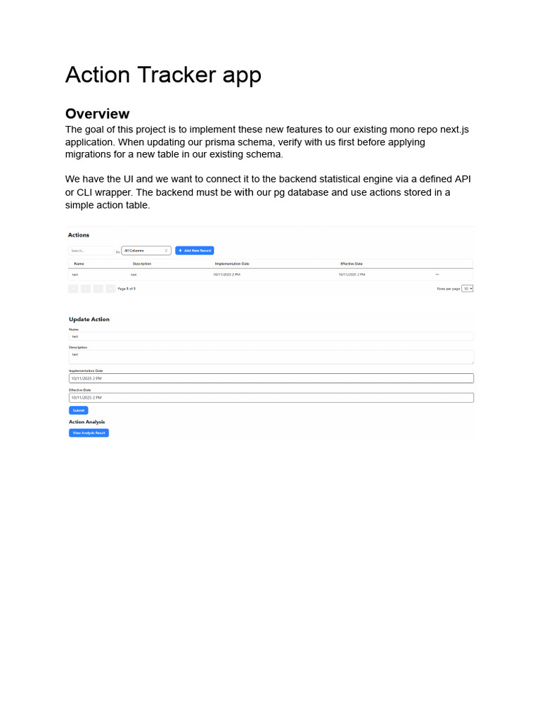 Action Tracker App Development Plan | PDF | Databases | Software ...