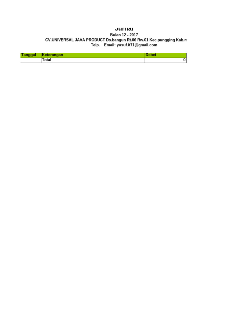 Laporan Keuangan CV. Universal Java 2017 | PDF