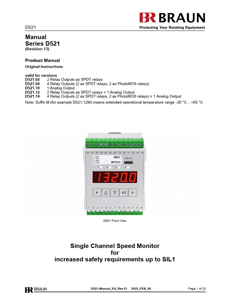 D521 Series Product Manual Overview | PDF | Relay | Parameter (Computer ...