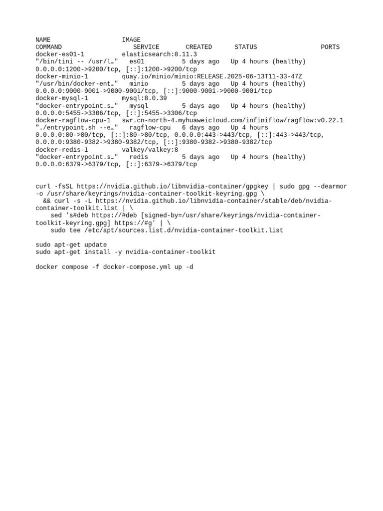 Docker Services and Setup Guide | PDF