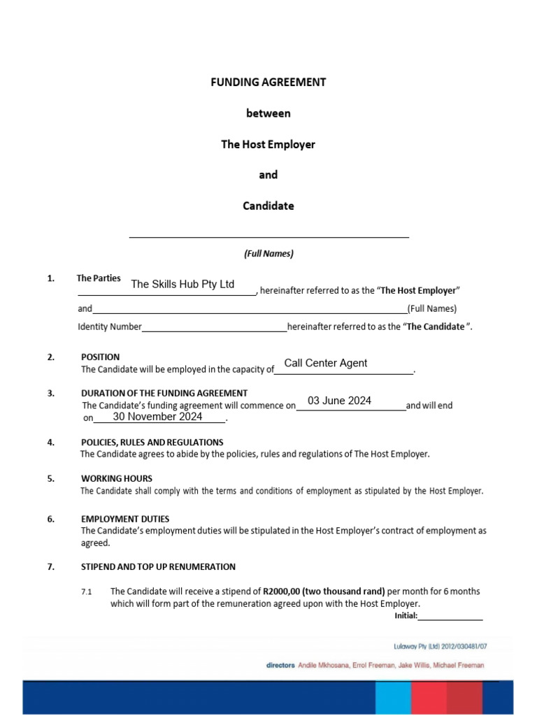 Annexure to Host Employment Contract | PDF | Employment | Business Law