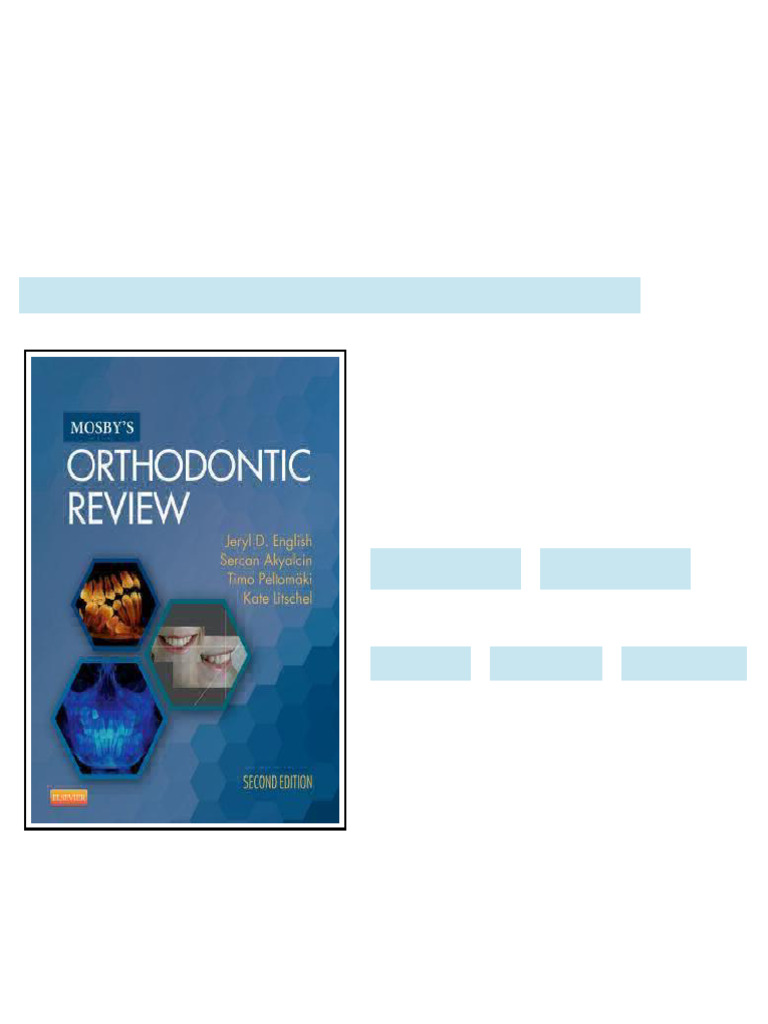 Mosby s Orthodontic Review 2nd Edition Jeryl D English Kindle & PDF ...