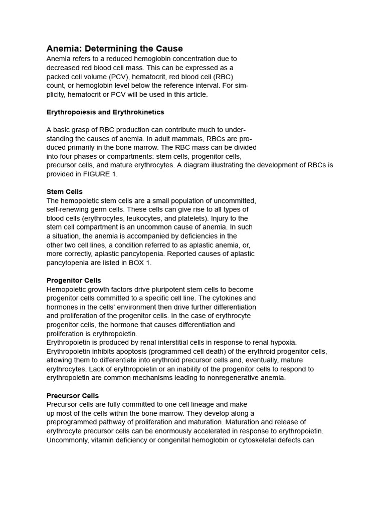 Causes and Diagnosis of Anemia | PDF | Anemia | Red Blood Cell