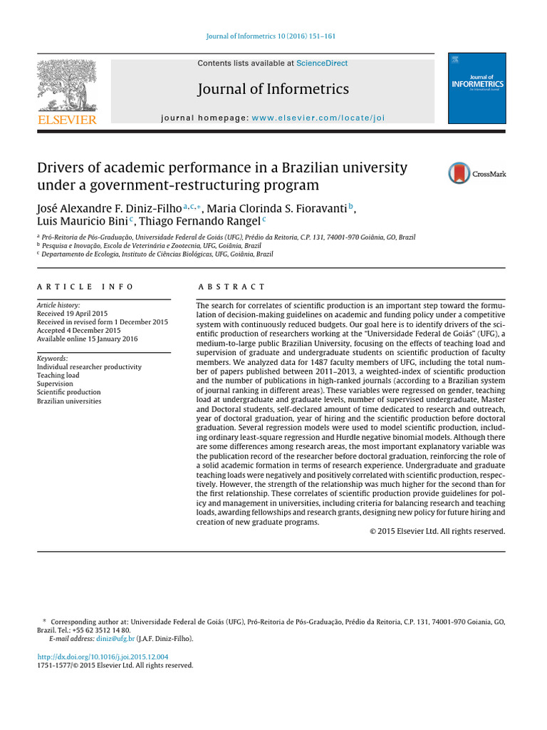 Drivers of Academic Performance in a Brazilian University Under a ...