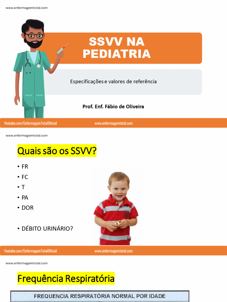 SSVV na Pediatria: Referências e Especificações | PDF
