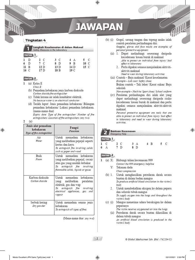 Jawapan - Modul SPM Excellent Sains | PDF