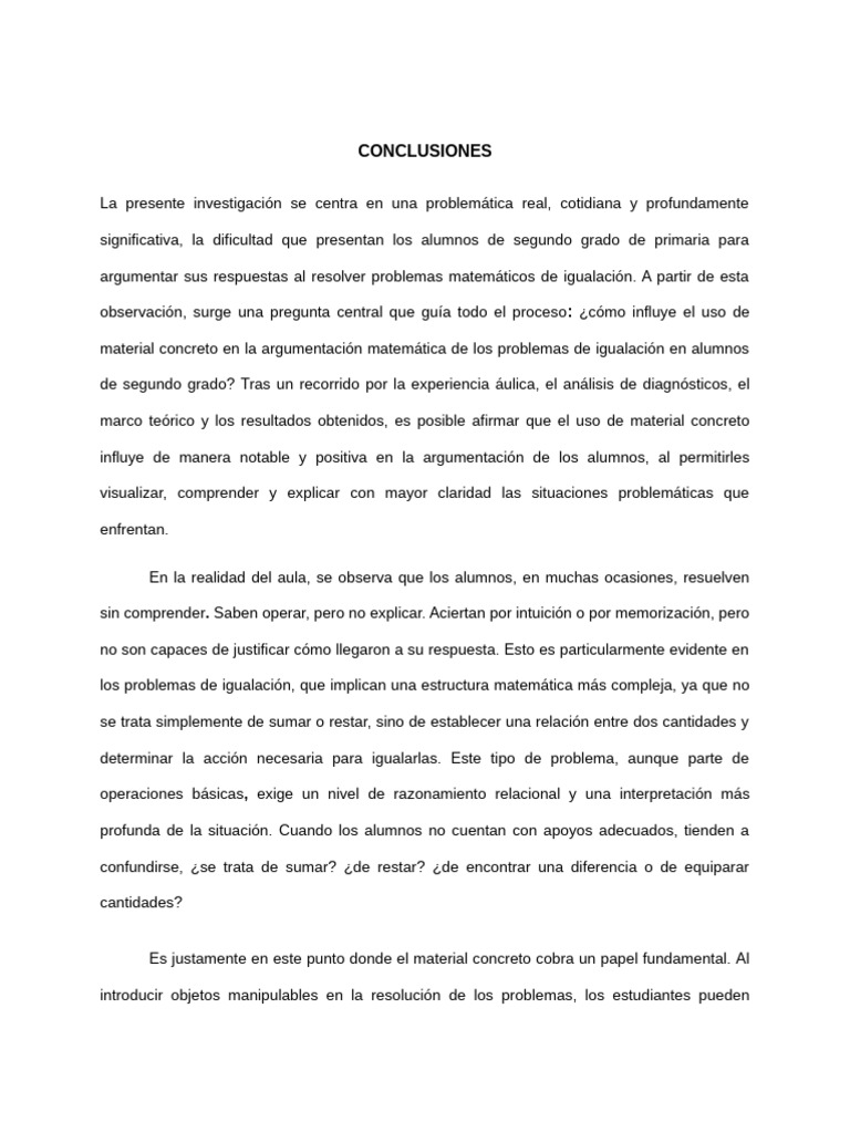 Conclusion Es | PDF | Pensamiento | Matemáticas