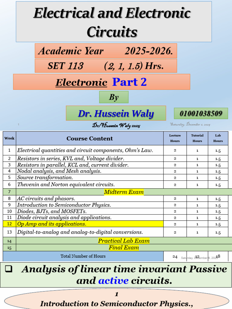 Electrical Circuits and Op-Amps Guide | PDF | Operational Amplifier ...