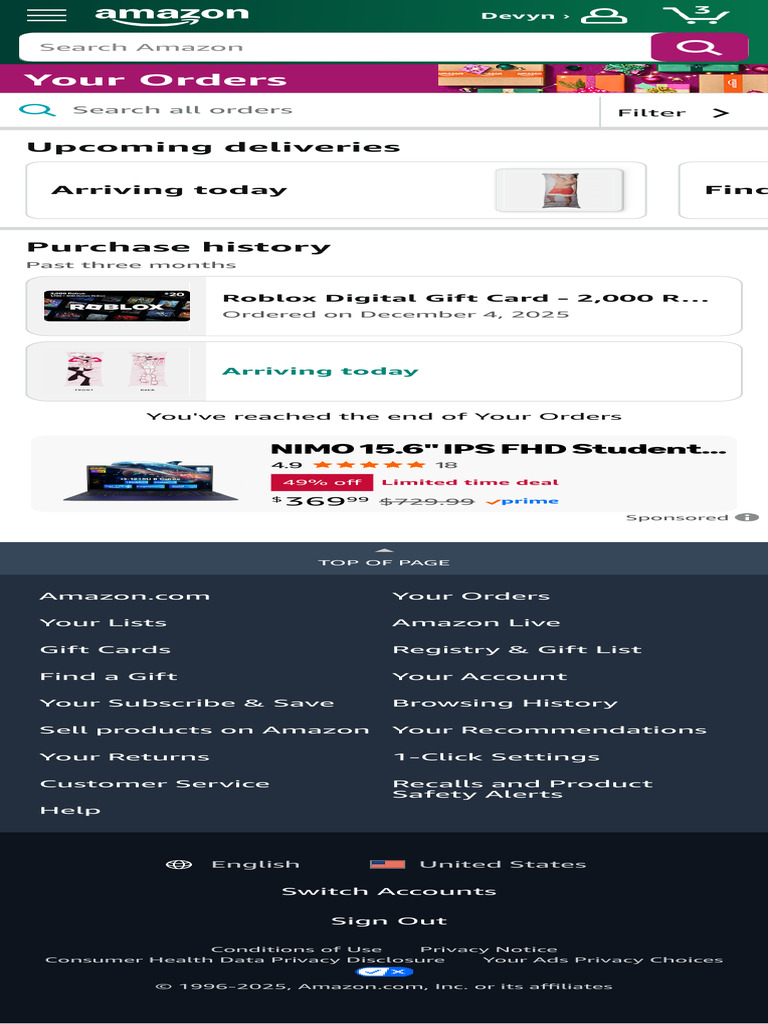 Upcoming Amazon Deliveries Overview | PDF