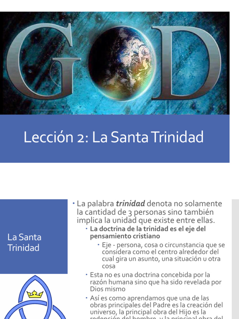 Doctrina de la Trinidad en la Biblia | PDF | Trinidad | espíritu Santo