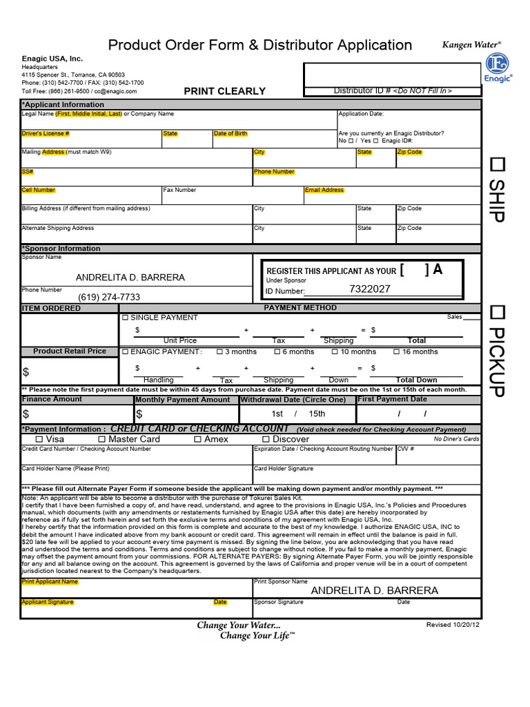 New Dist Id Form-distributor3 | PDF | Credit Card | Payments