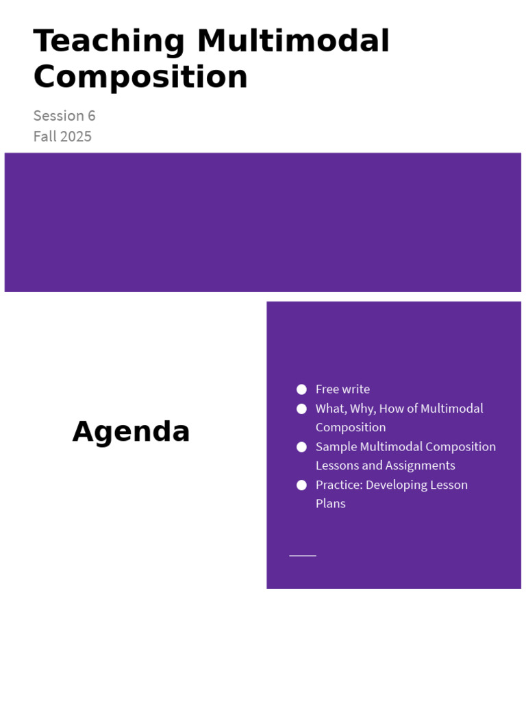 Multimodal Composition Teaching Guide | PDF | Human Communication ...