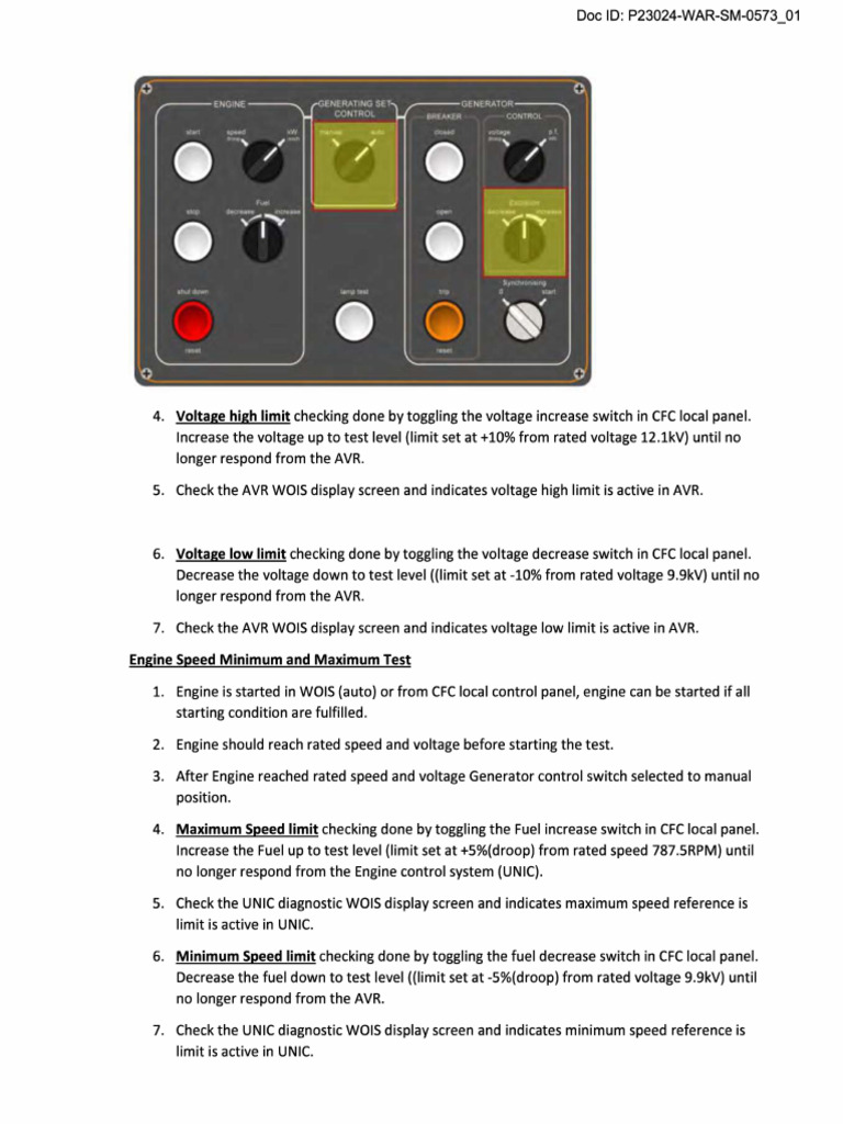 Generator Load Rejection Test Procedure | PDF | Electrical Grid ...