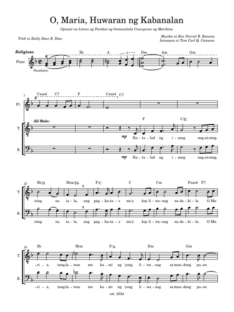 O, Maria, Huwaran Ng Kabanalan | PDF