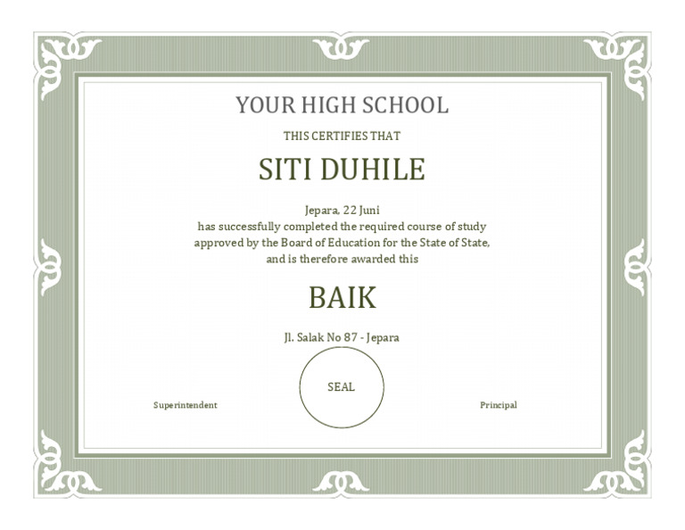 High School Completion Certificate | PDF