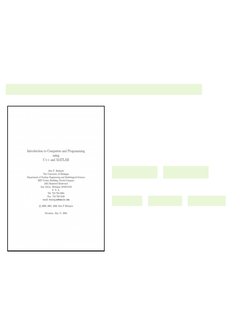 Introduction To Computers And Programming Using C And Matlab Second ...