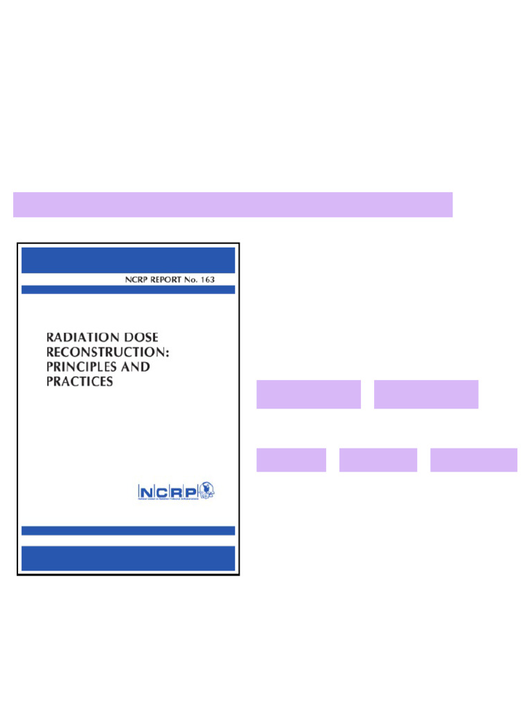 Radiation Dose Reconstruction Principles and Practice 1st Edition Ncrp ...