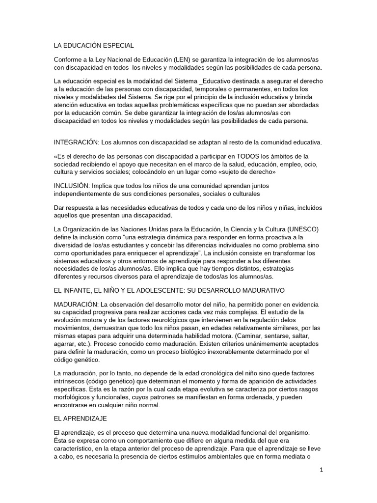 Educación Especial e Inclusión Escolar | PDF | Aprendizaje | Invalidez