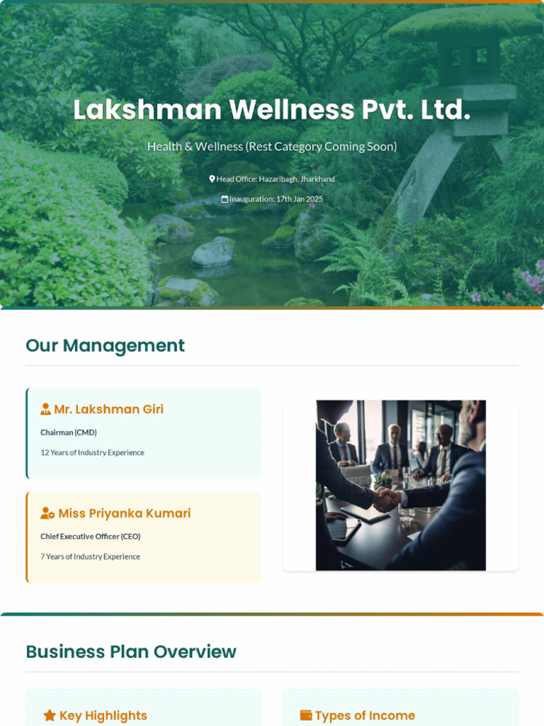 Lakshman Wellness Presentation | PDF