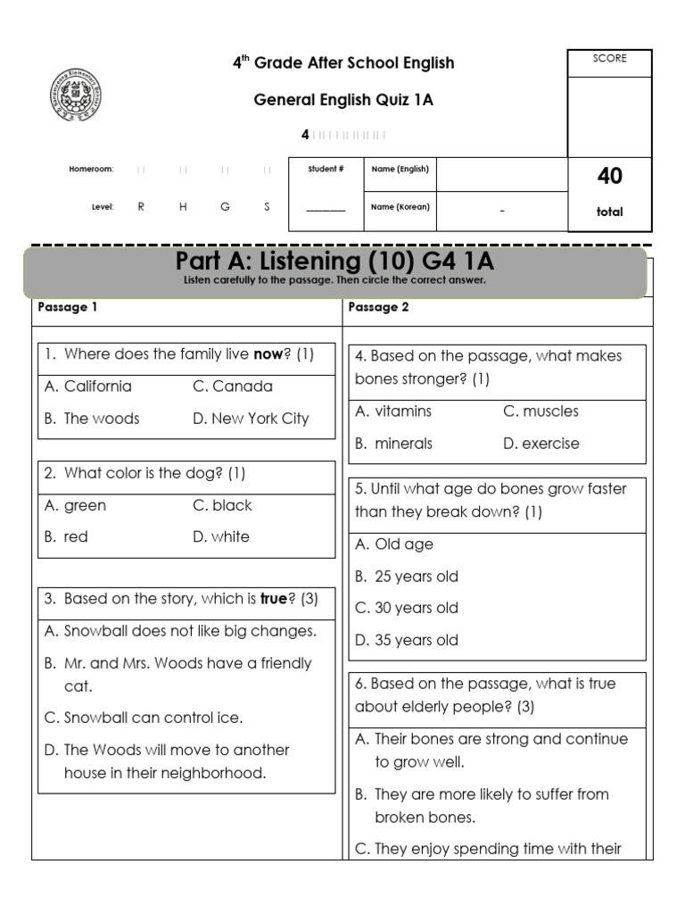 G4 GE1 Alt Exam Paper | PDF | Spelling | Question