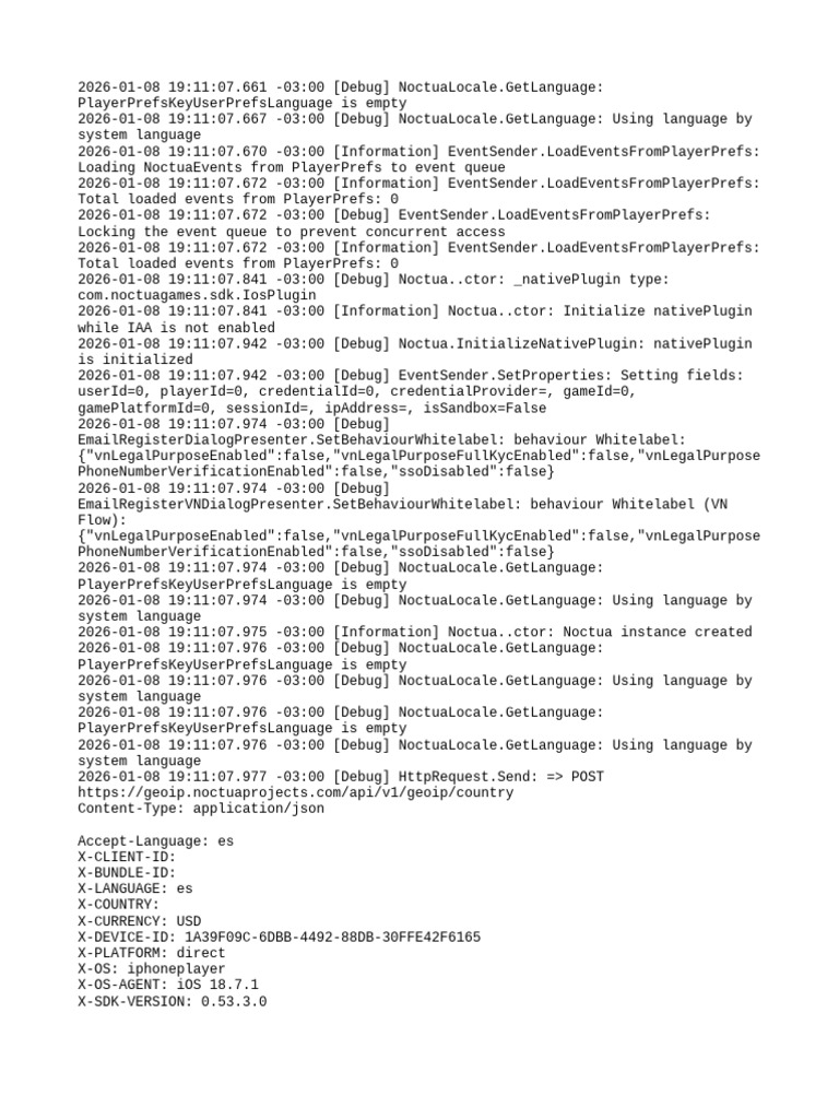 Noctua SDK Debug Log Analysis | PDF | Software Development ...