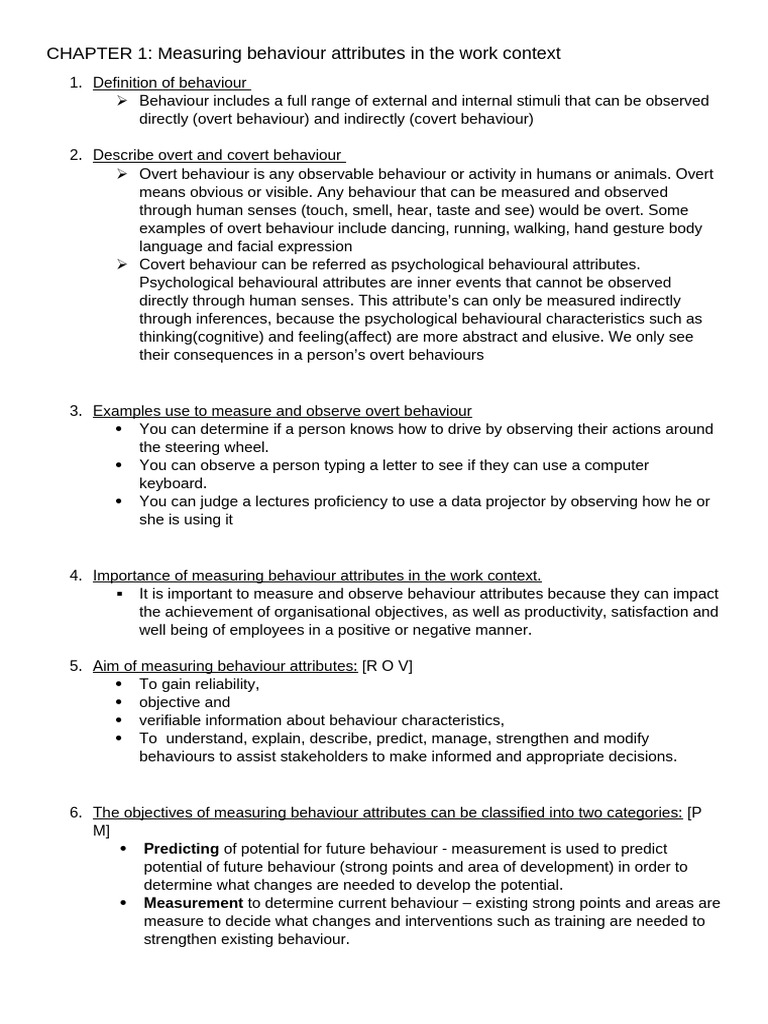 Measuring Workplace Behaviour Attributes | PDF | Validity (Statistics ...