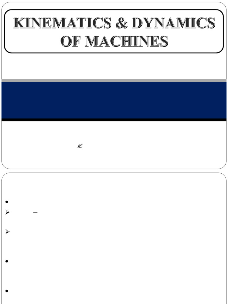 Kinematics & Dynamics of Machines Course | PDF