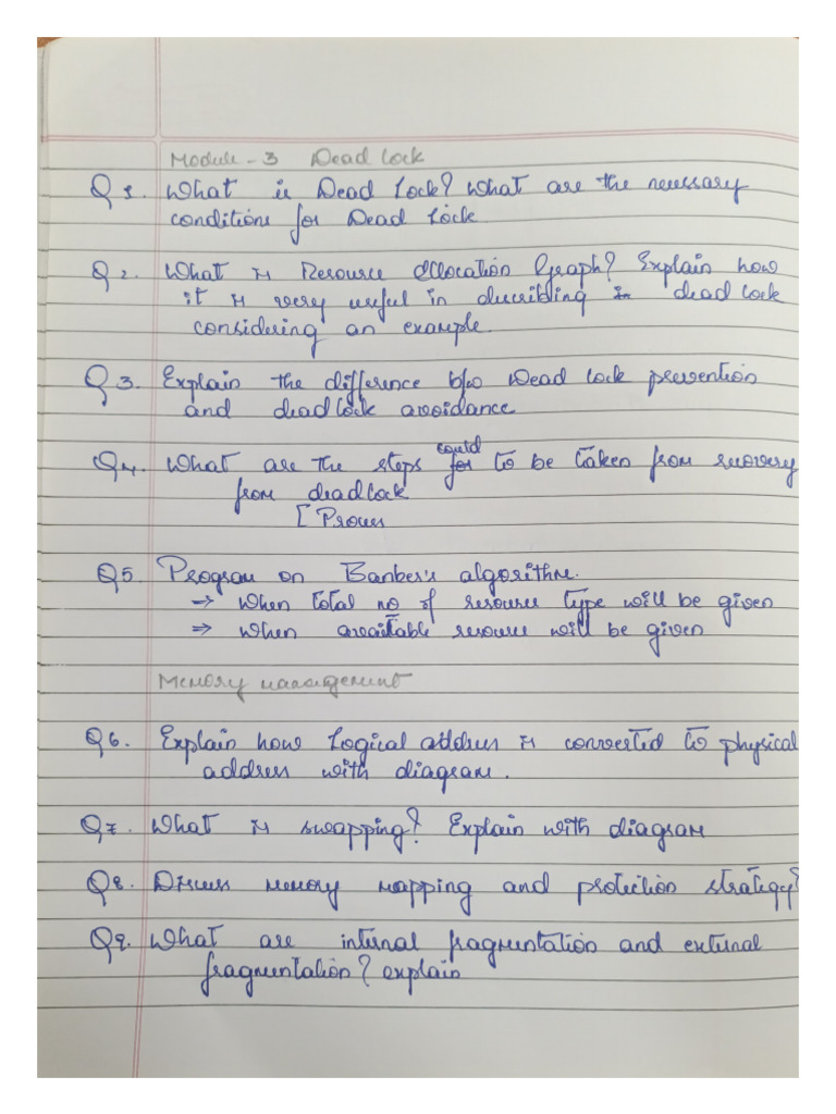 OS Imp Questions | PDF