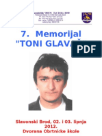 Bilten Za 7. Memorijal TONI GLAVAŠ, Slavonski Brod, 02. I 03.06.2012. (REZULTATI)