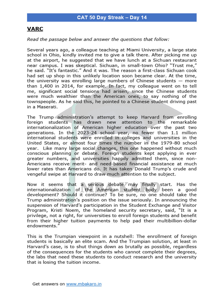 Day 14 CAT | PDF | Deng Xiaoping
