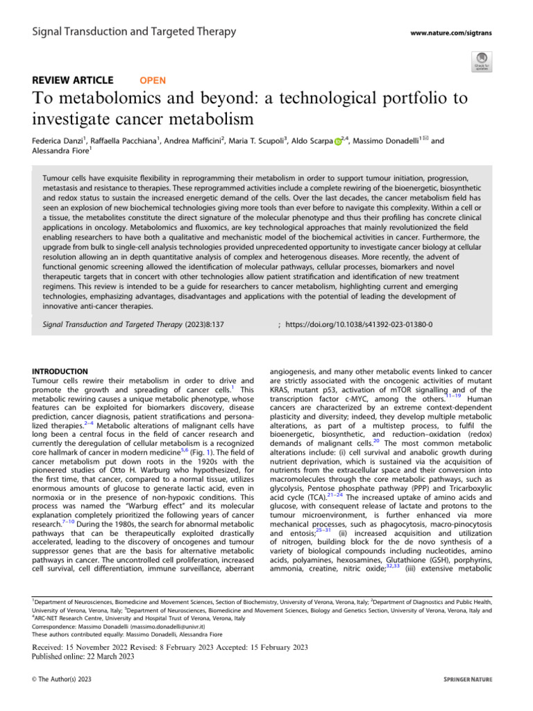 To Metabolomics and Beyond | PDF | Metabolomics | Gas Chromatography
