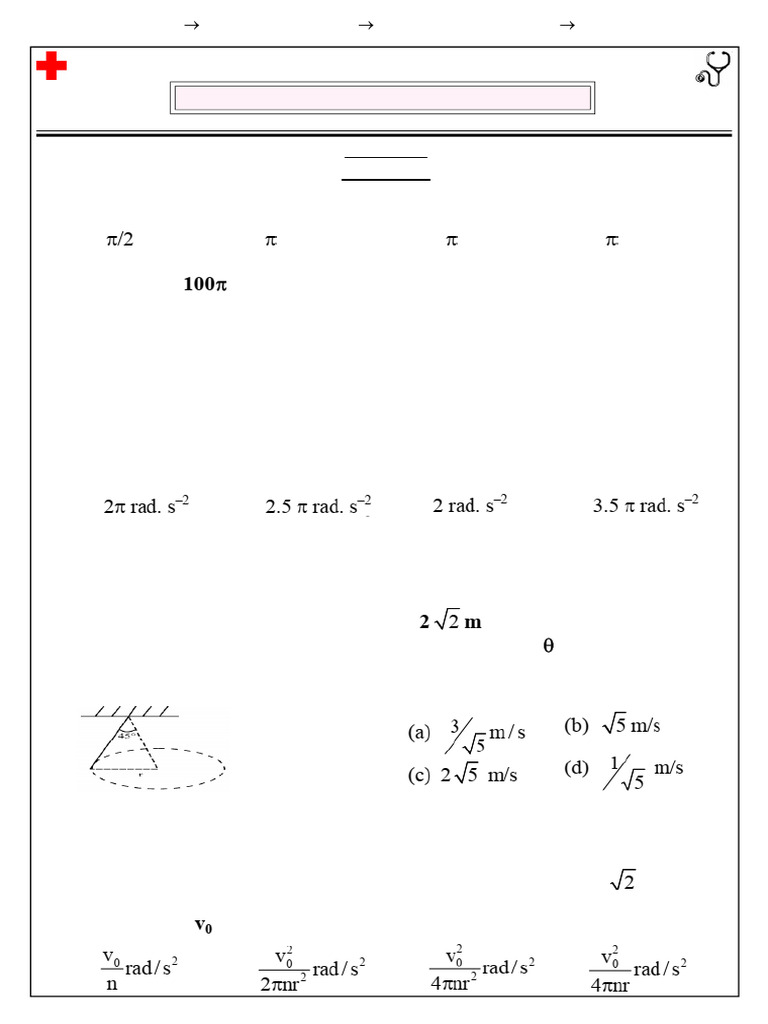 Angular Motion Practice Questions | PDF | Rotation Around A Fixed Axis ...