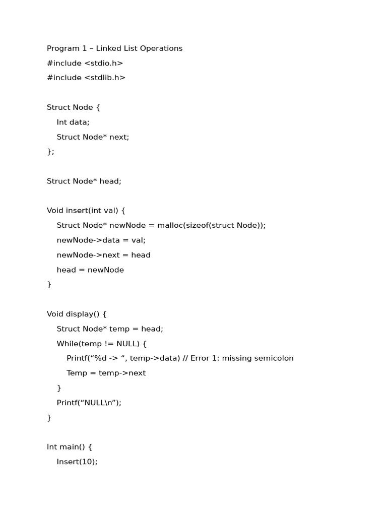 C Program Debugging: Common Errors | PDF | Pointer (Computer ...