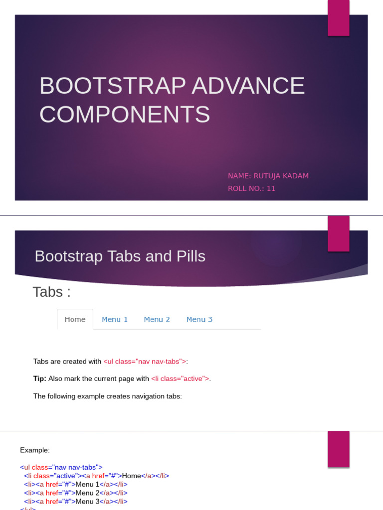Bootstrap Advance Components | PDF | Bootstrap (Front End Framework ...