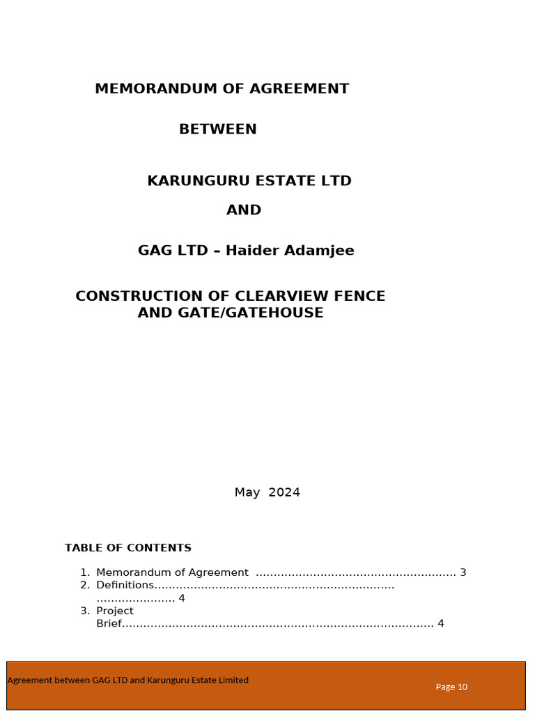 MEMORANDUM OF AGREEMENT | PDF | Arbitration | Common Law
