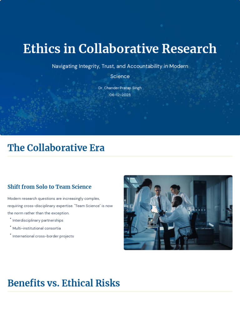 Ethics in Collaborative Research Practices | PDF | Data | Patent