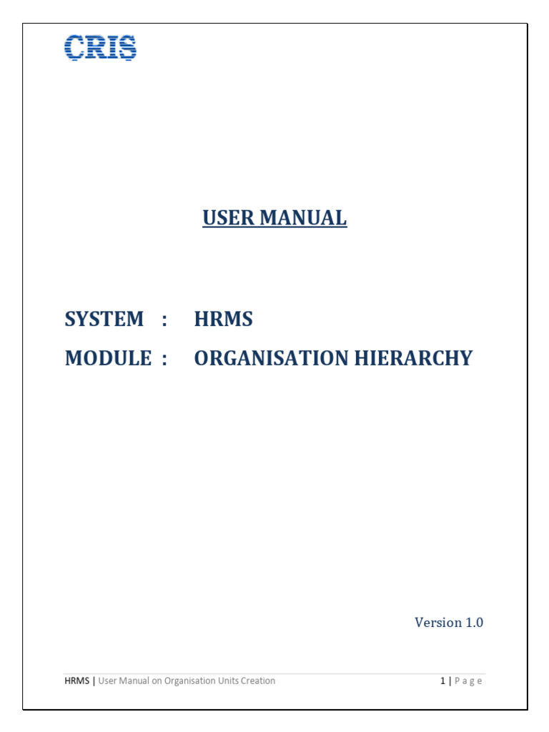 Orgn Structure V1.0 User Manual | PDF | Computing | Software