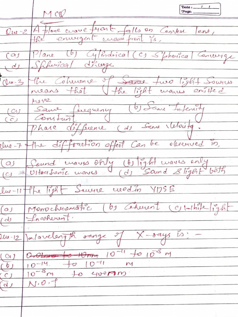 Physics Paper | PDF | Diffraction | Wavelength