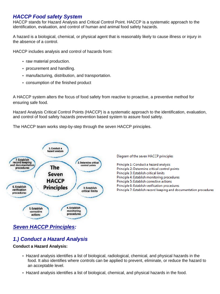 HACCP Food Safety FDA Training Notes | PDF | Food Safety | Safety