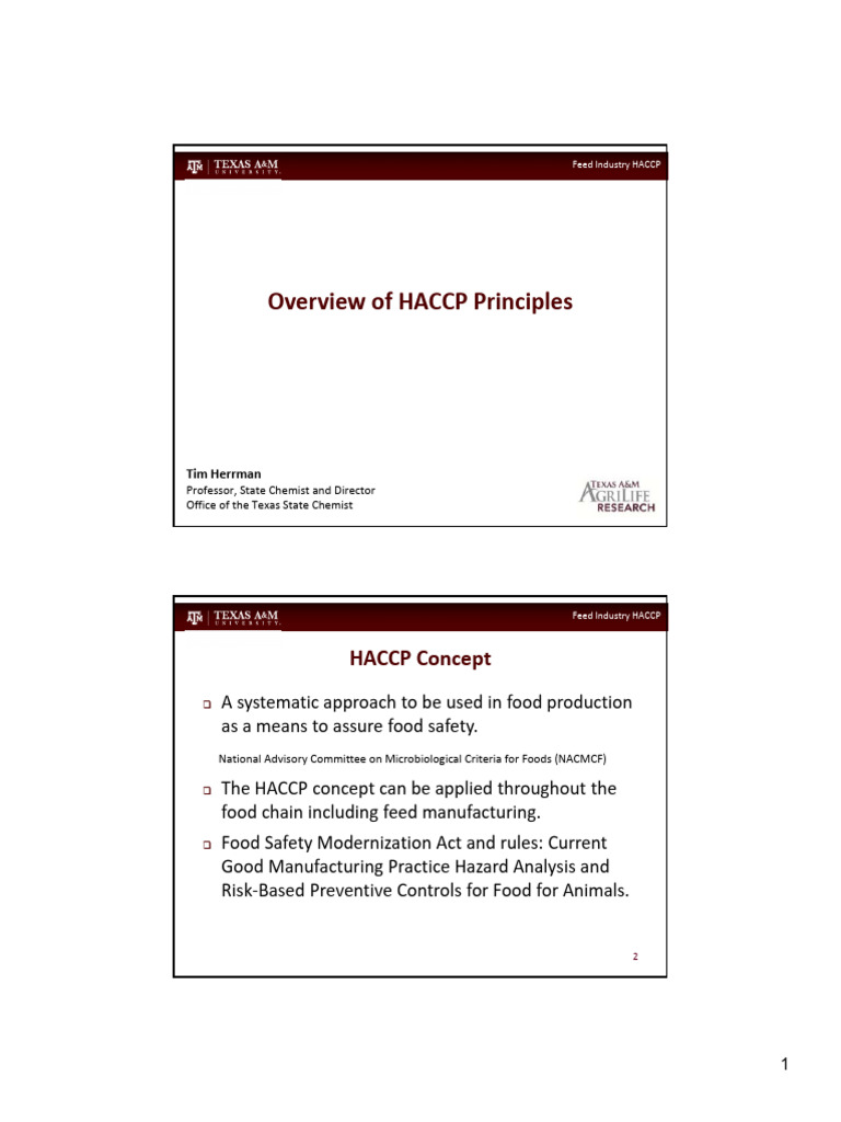 Overview HACCP Principles New2019 | PDF | Food Safety | Verification ...