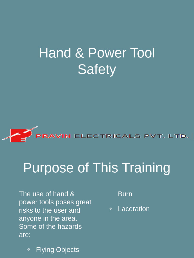 Hand & Power Tool Safety Training Guide | PDF | Tools | Switch
