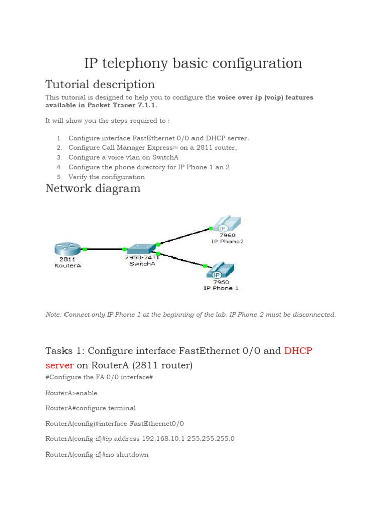 Packet Tracer 7 - VoIP | PDF | Router (Computing) | Network Switch