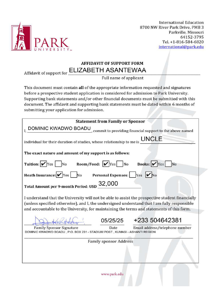 Sponsor Affidavit | PDF