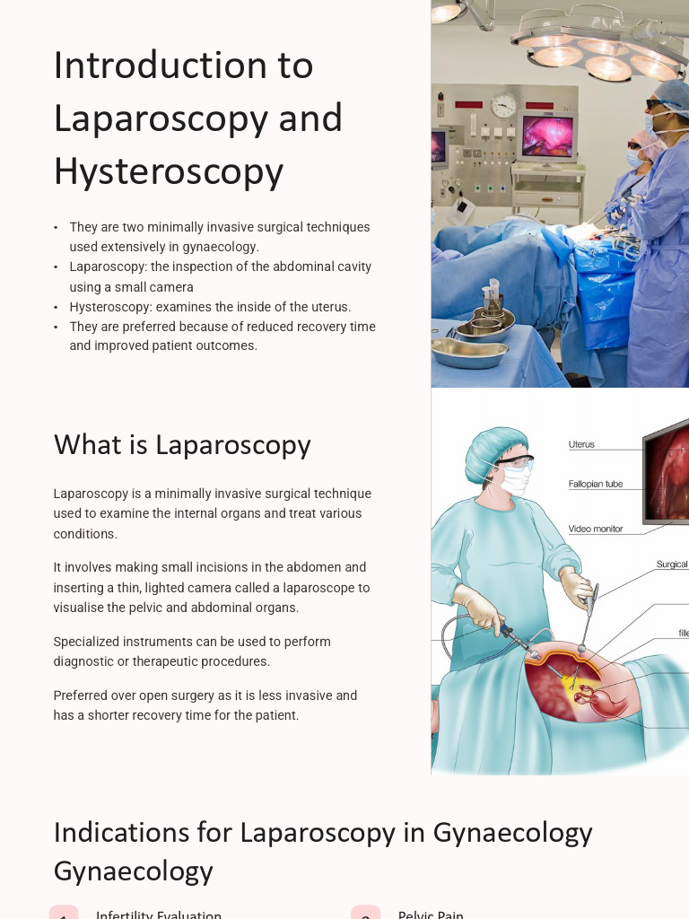 Laparoscopy and Hysteroscopy Overview | PDF | Sexual Anatomy | Human ...