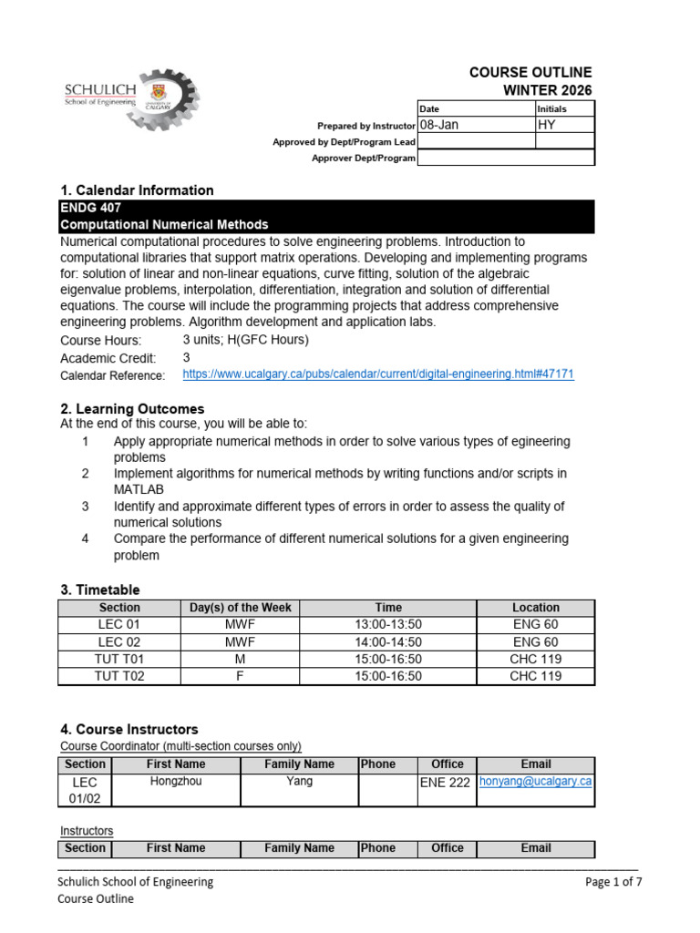 Computational Numerical Methods Course | PDF | Numerical Analysis ...