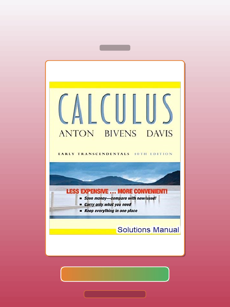 Test Bank for Calculus Early Transcendentals 10th Edition Anton | PDF ...