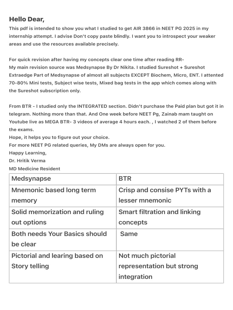 Btr vs Medsynapse | PDF