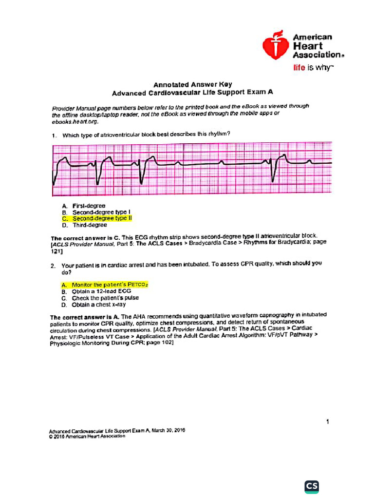 ACLS Questions | PDF